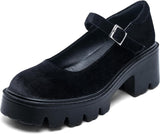 The Platform Mary Jane — Noir Velvet
