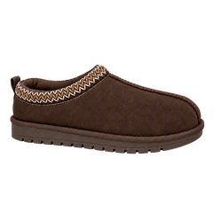 Espresso — dark chocolate brown braided clog; AI-enhanced studio image