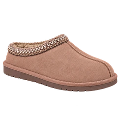 Mushroom — muted taupe braided clog; AI-enhanced studio image