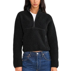 The Cloudline Half-Zip — Ink; AI-enhanced product photo with transparent background
