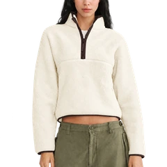 The Cloudline Half-Zip — Vanilla Contrast; AI-enhanced product photo with transparent background