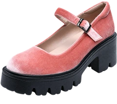 The Platform Mary Jane — Blush Velvet
