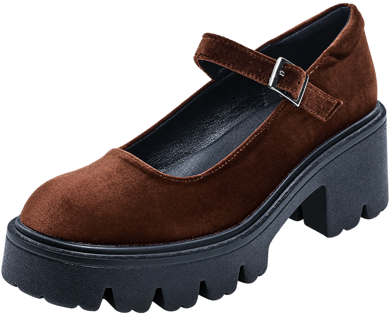 The Platform Mary Jane — Cocoa Velvet