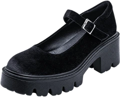 The Platform Mary Jane — Noir Velvet